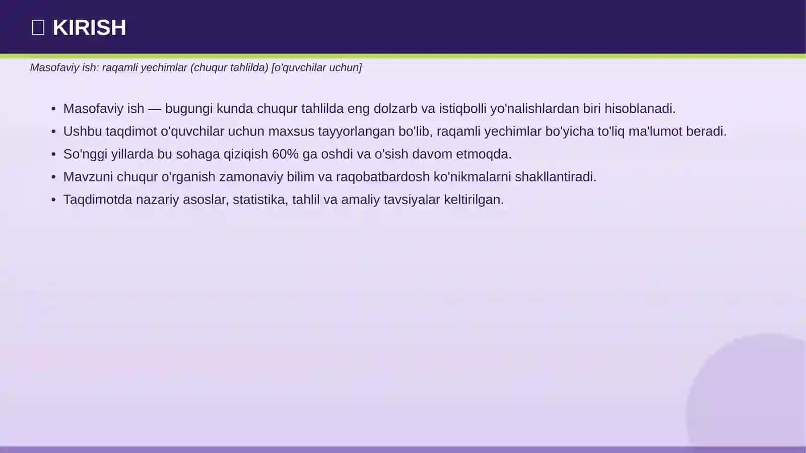 Masofaviy ish: raqamli yechimlar (chuqur tahlilda) [o'quvchilar uchun] 3