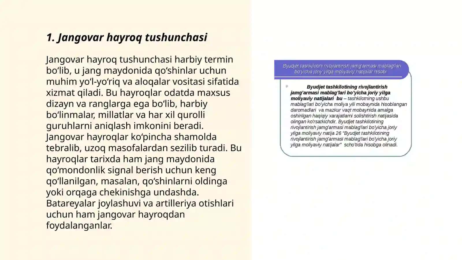 Jangovar hayroqning safdagi holati 3