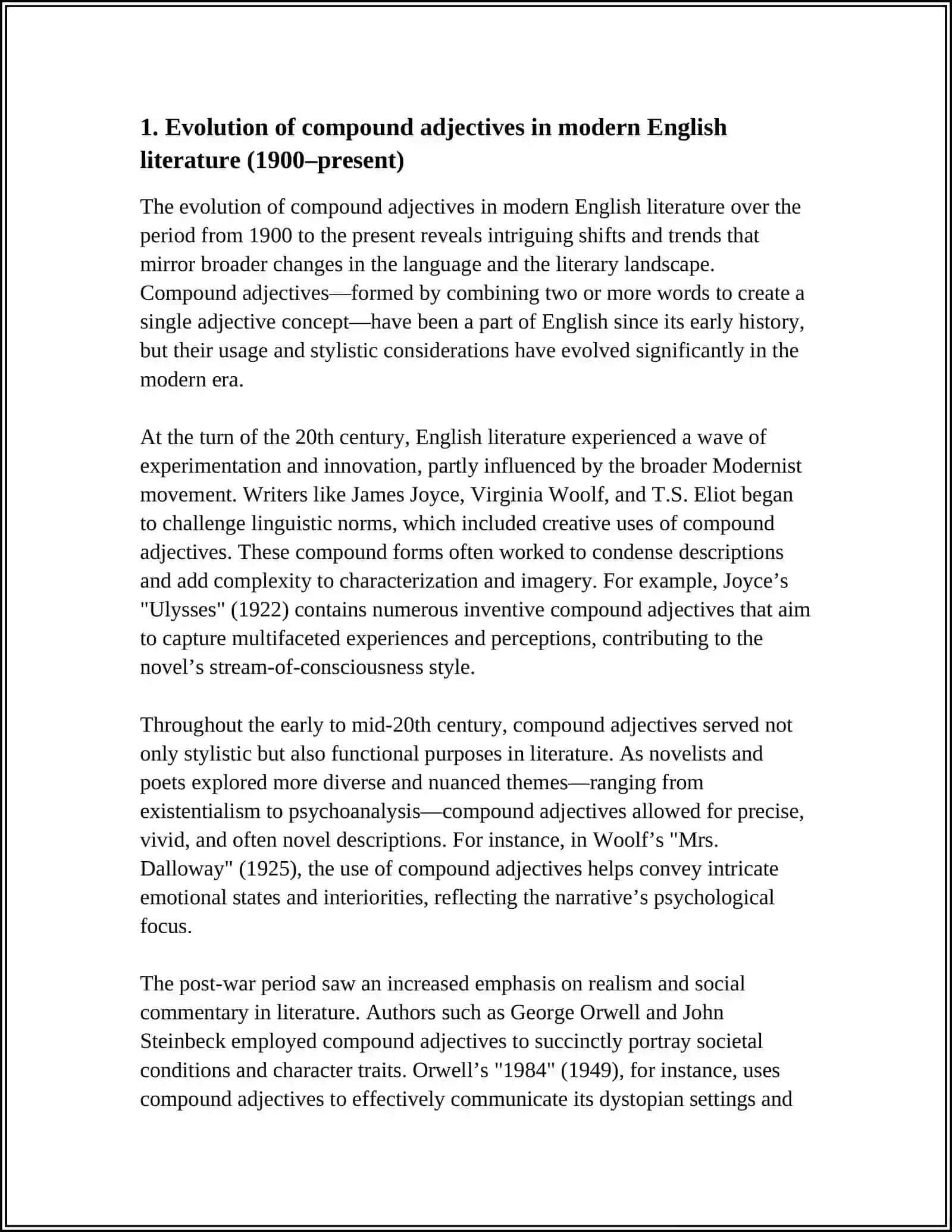 A STUDY OF COMPOUND ADJECTIVE AND THEIR USAGE IN MODERN ENGLISH LITERATURE 3