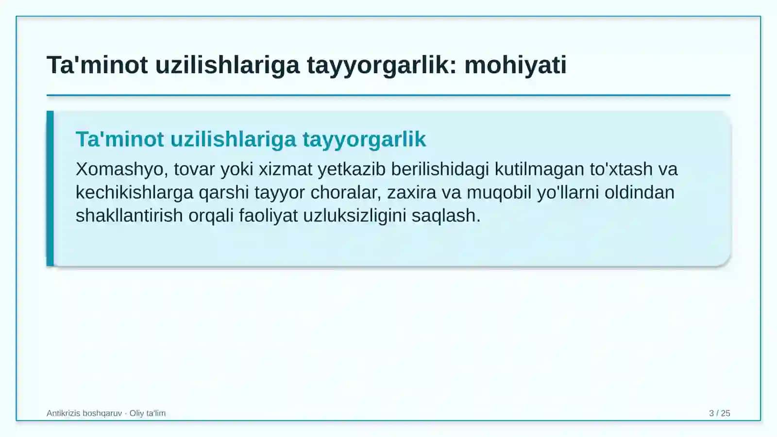Kriminalistika laboratoriyalarida ta'minot uzilishlariga tayyorgarlikni ta'minlash 3