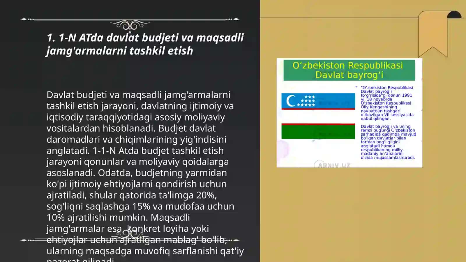 1-N ATda Davlat budjeti va maqsadli jamg'armalar boyicha soliq va tolovlarning tushumini tahlil qilish 3