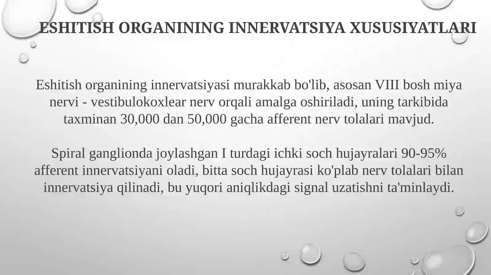 Eshitish organi innervatsiyasining xususiyatlari. 3