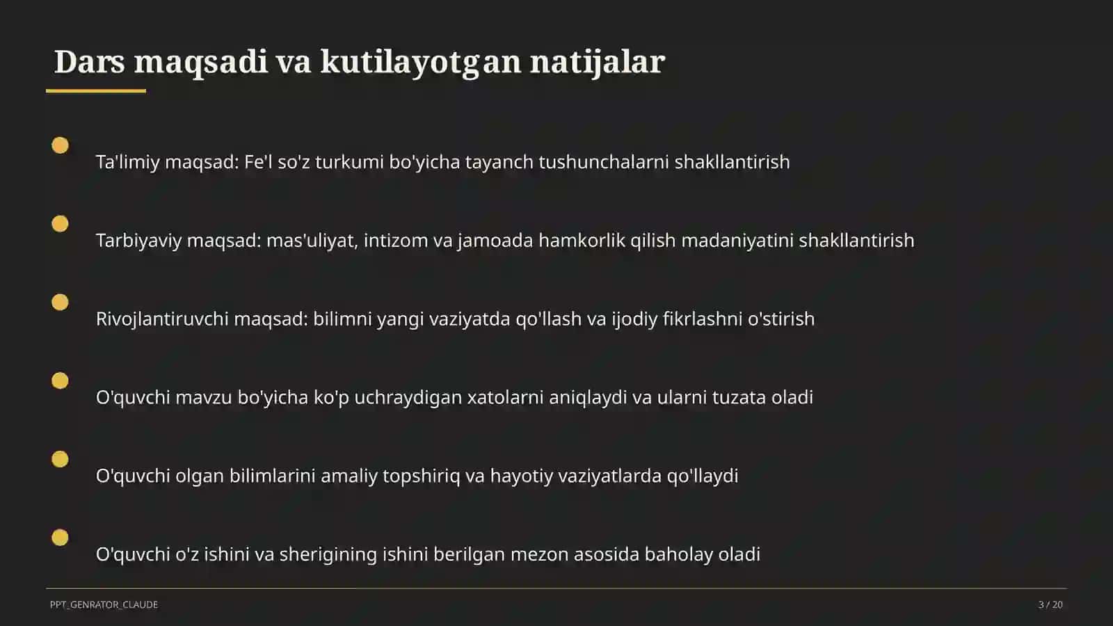 Fe'l so'z turkumi (3-sinf) 3