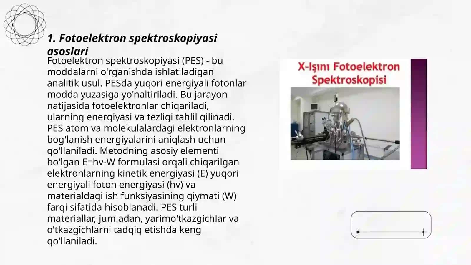 Fotoelektron va Rentgenoelektron Spektroskopiyasi 3