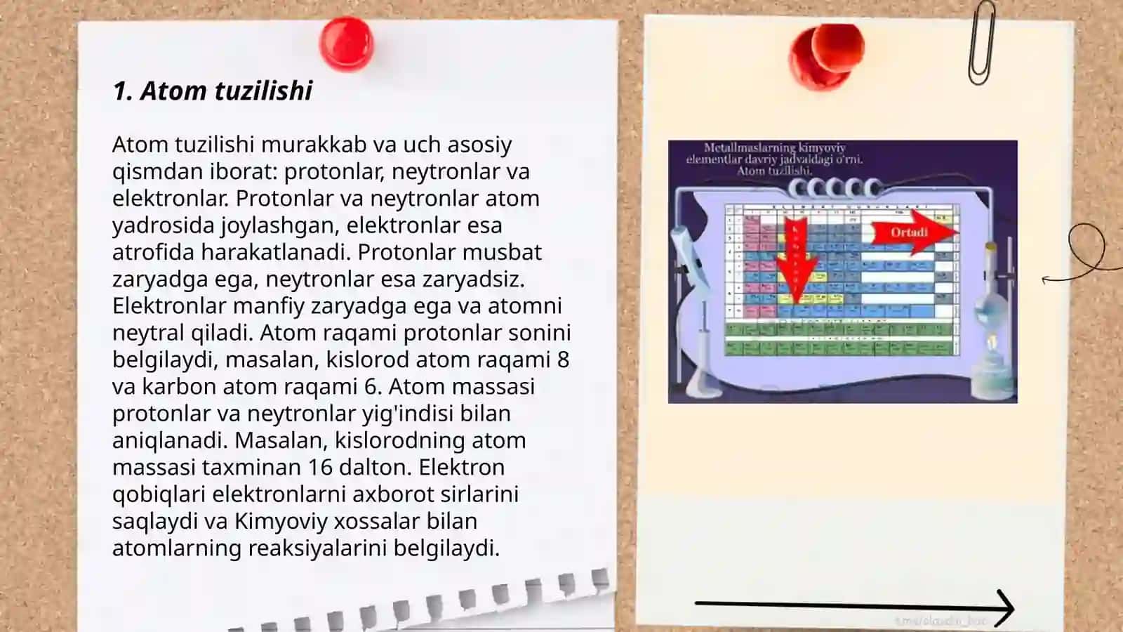 Atom. Atomlarning davriy va davriy boʻlmagan xossalari 3