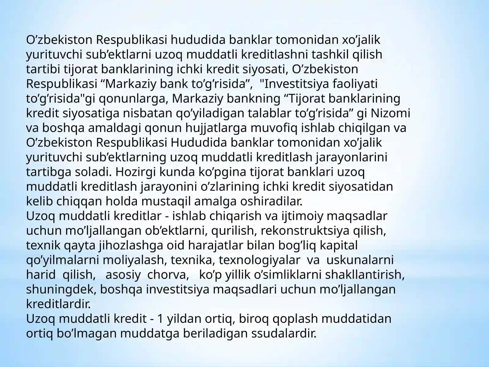 Investitsiya faoliyatini kreditlash 3
