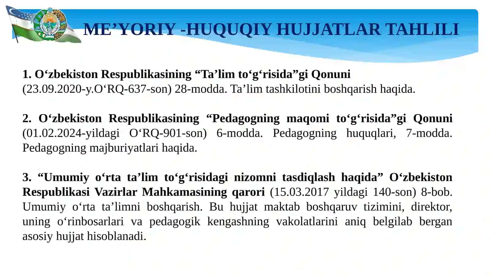 Menejerlik o‘quv kursi tinqlovchisi 3