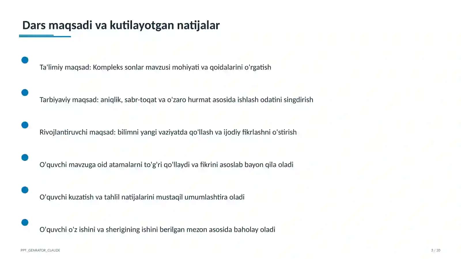 Kompleks sonlar (11-sinf) 3