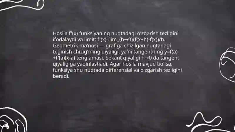 Funksiyaning Hosilasi 3