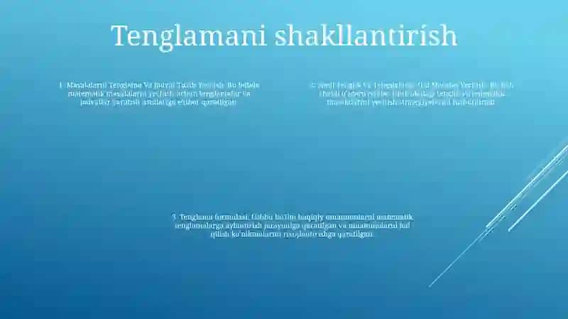 Tenglamalarni yechish 3