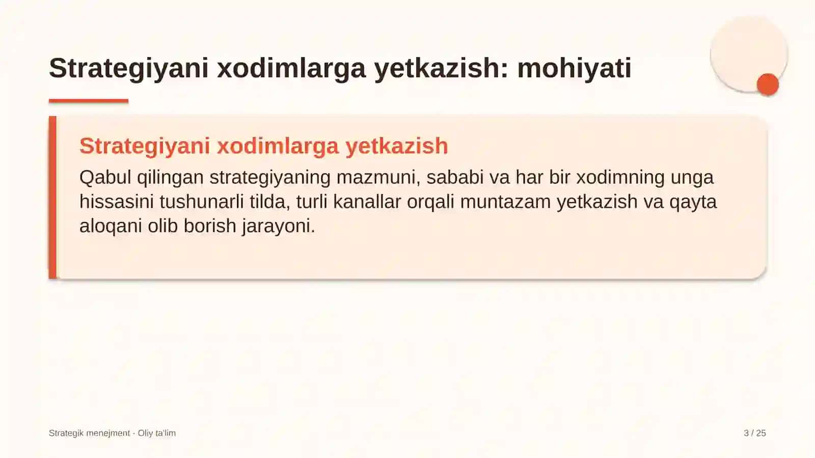 Kichik gidroelektr stansiyalarida strategiyani xodimlarga yetkazish 3