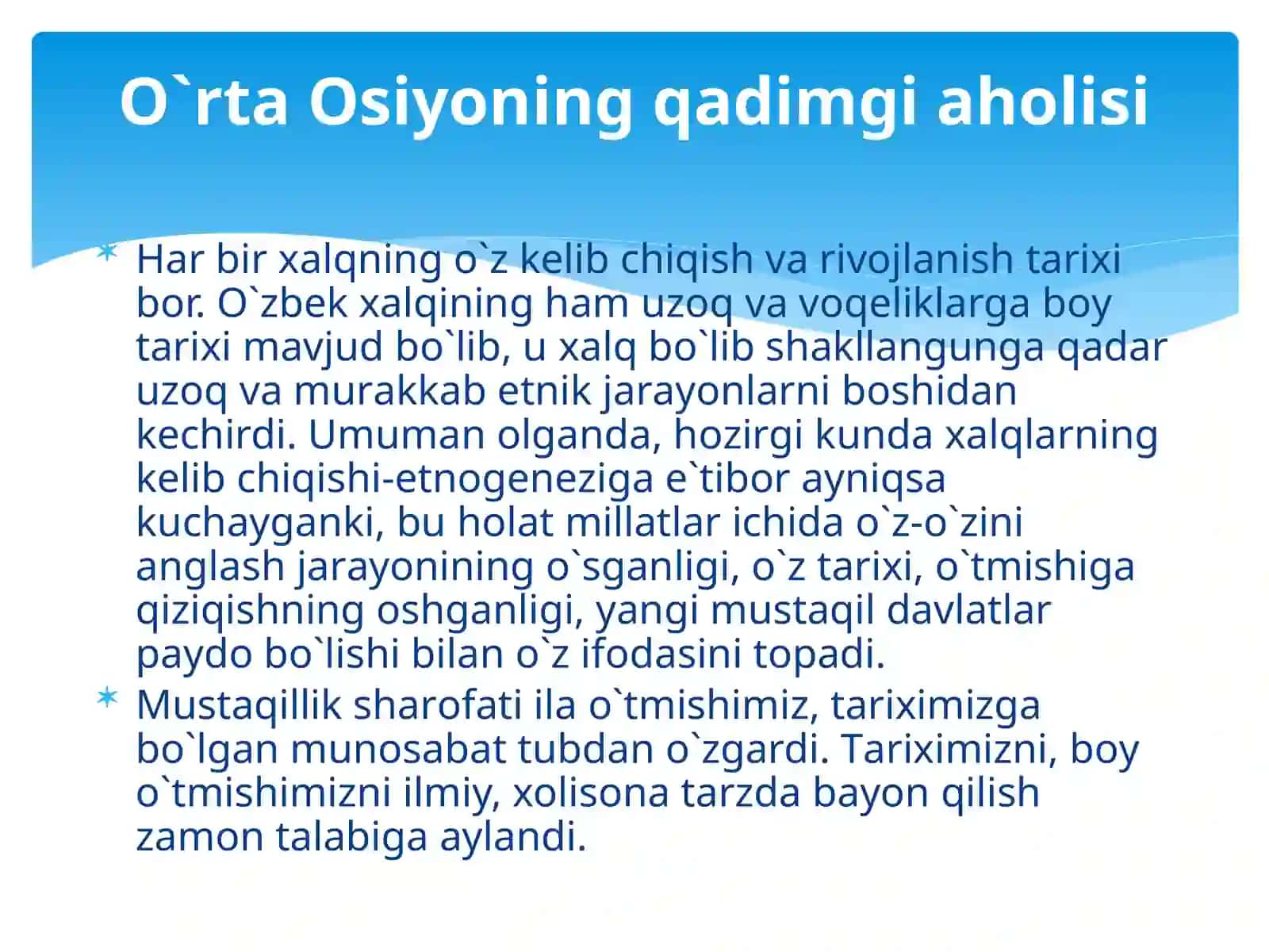 O’ZBEK XALQINING ETNIK SHAKLLANISHI VA UNING ASOSIY BOSQICHLARI 3