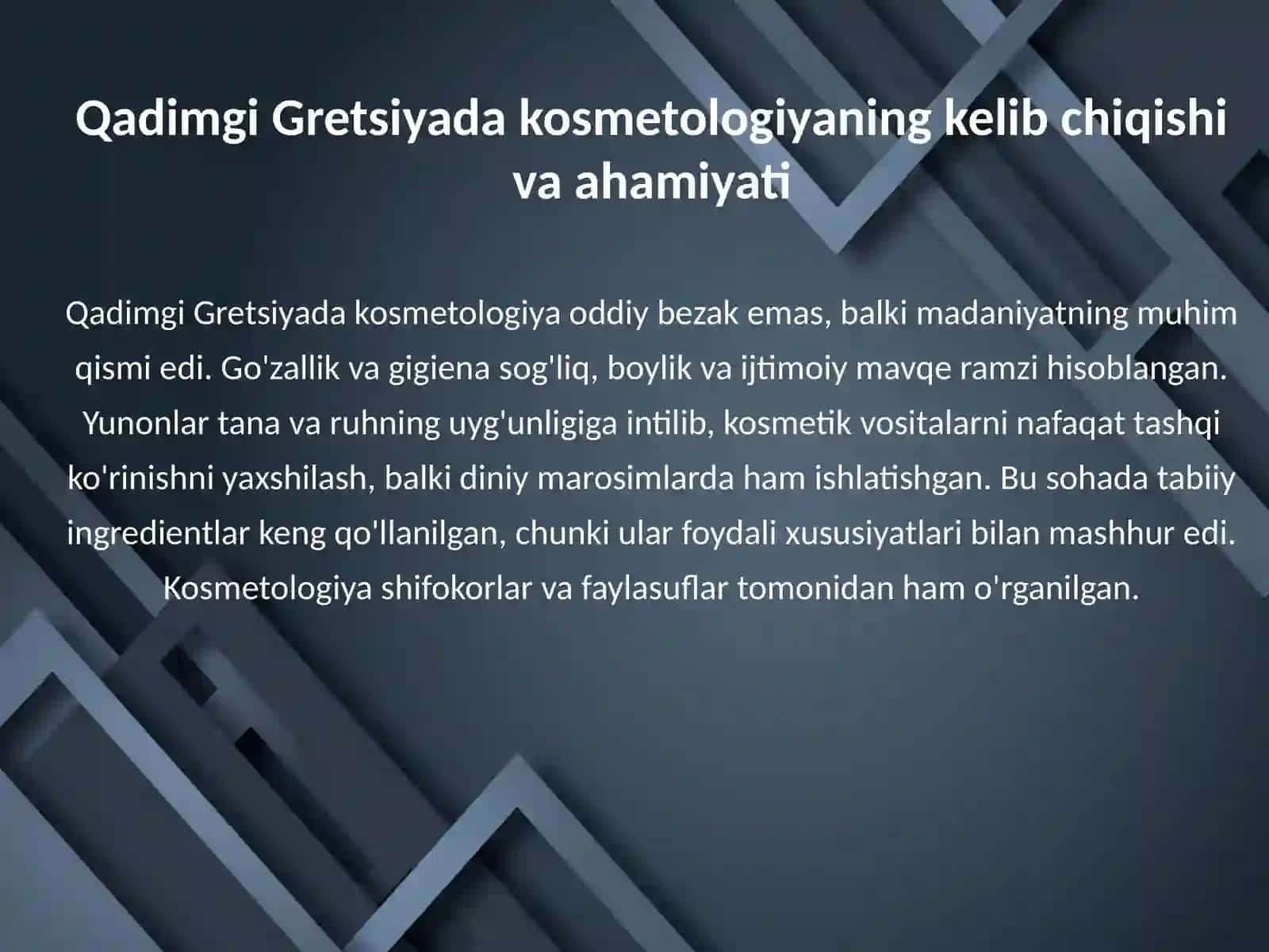 Qadimgi Gretsiyada kosmetologiyaning qo'llanilishi 3