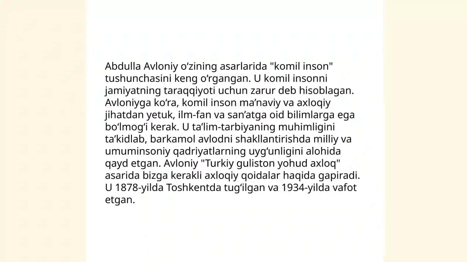 Abdulla Avloniy komil inson haqida esse 3
