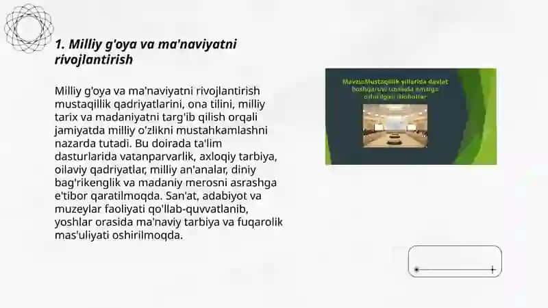 Yangi O’zbekistonda amalga oshirilayotgan ma’naviy o’zgarishlar 3