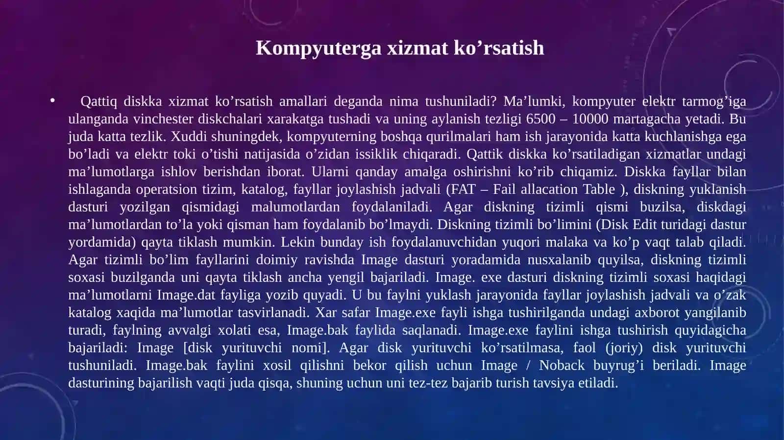 Kompyuter gaxizmat ko'rsatish 3
