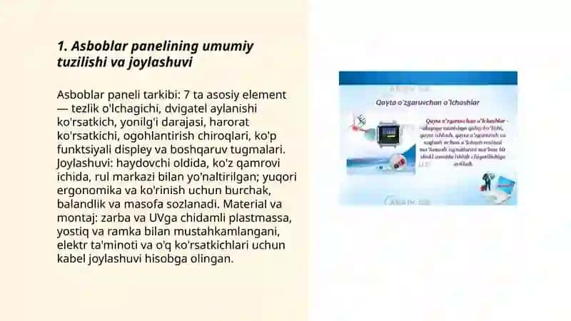 Asboblar paneli 3