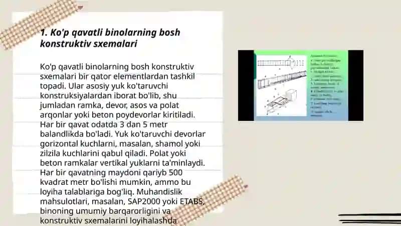 Temirbeton va tosh konstitutsiyasi fanidan Ko‘p qavatli binolar konstruksiyalarini loyihalash va hisoblash 3