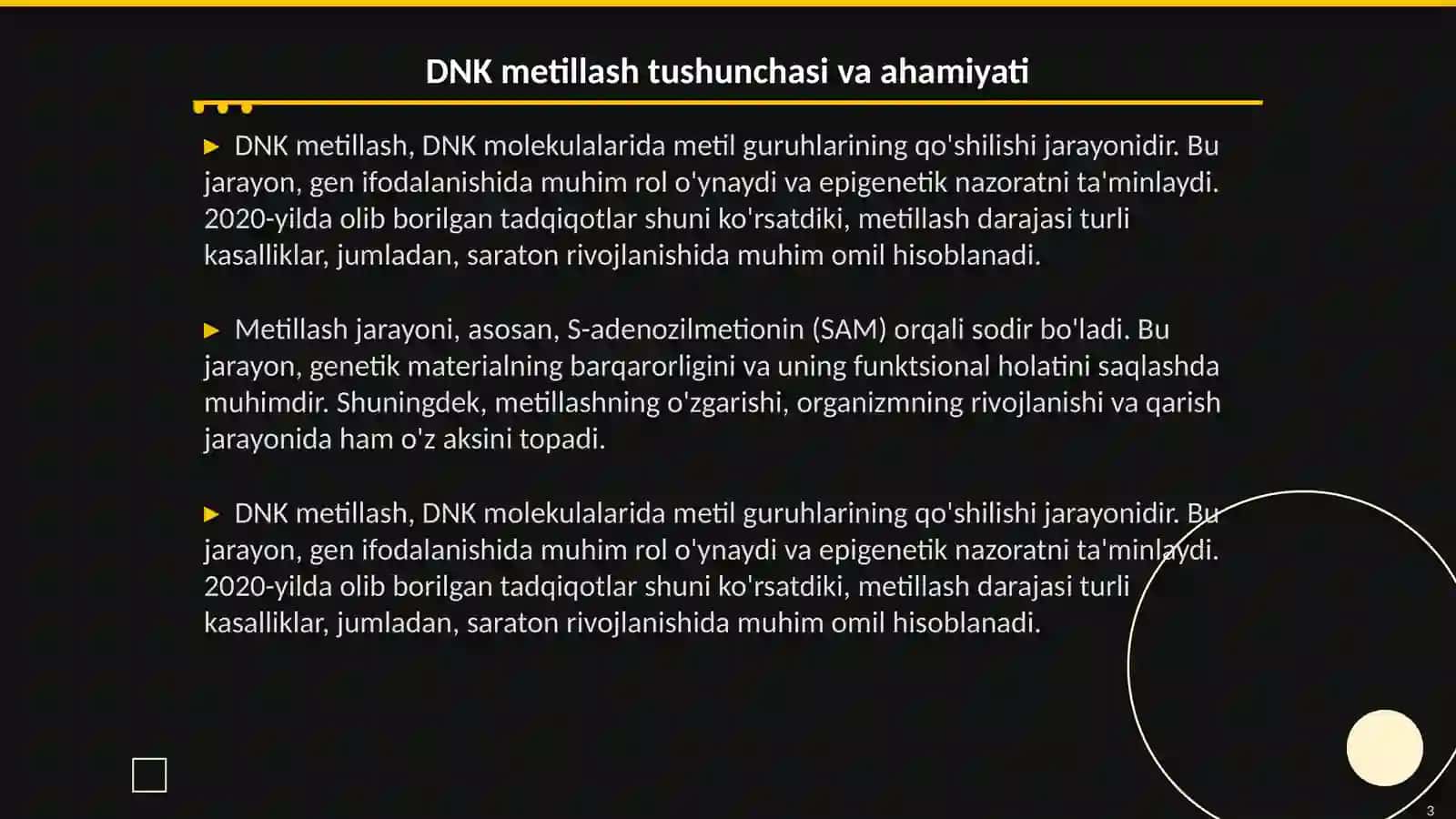 DNK metillashni organish usullari 3