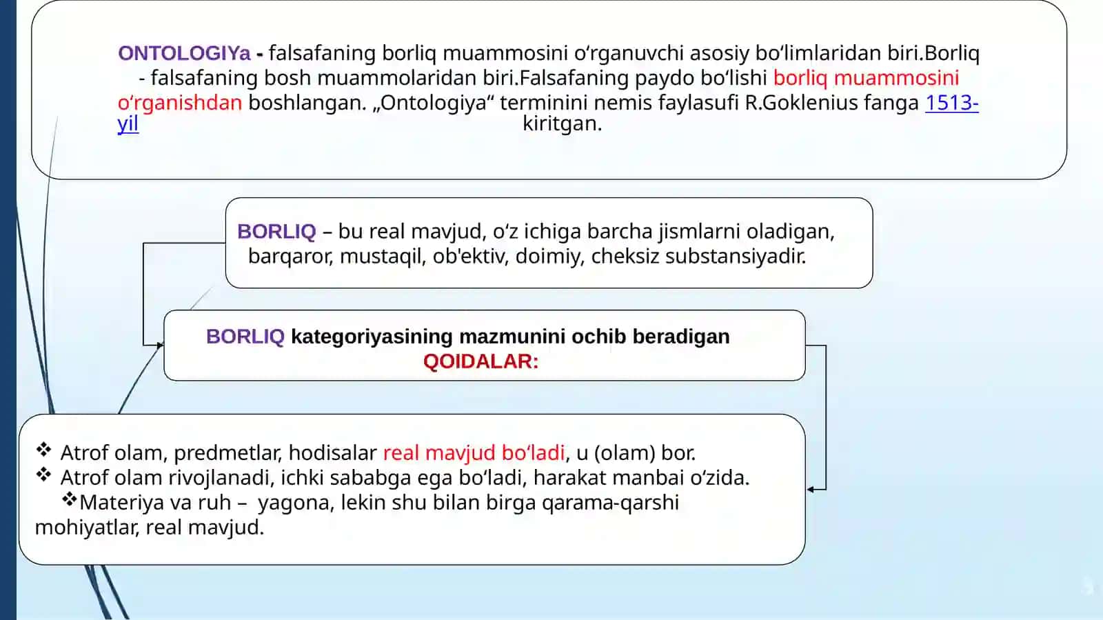 BORLIQ (ONTOLOGIYA) FALSAFASI 3