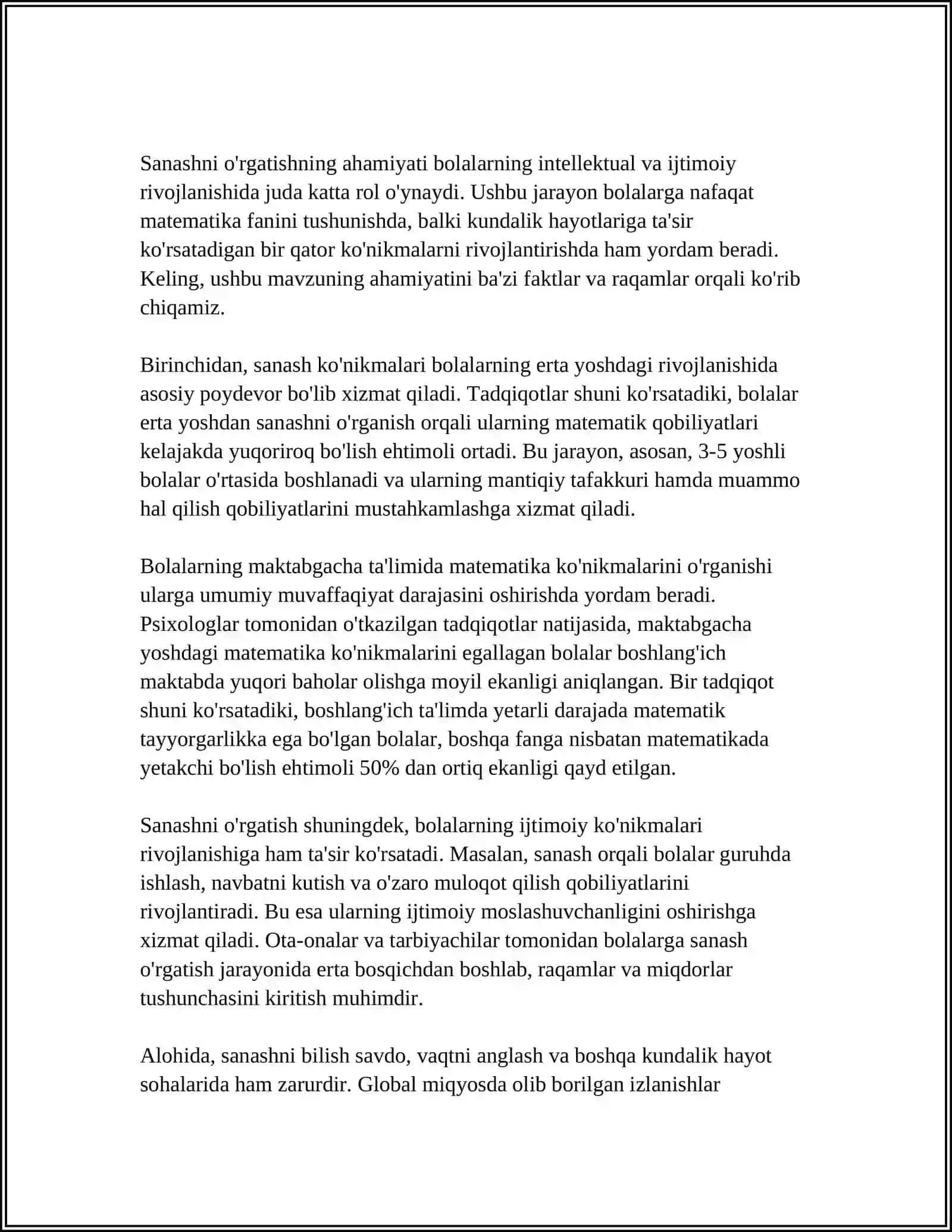 TURLI YOSH GURUHLARDA BOLALARNI SANASHGA OʻRGATISH VAZIFALARI SLAYD 3