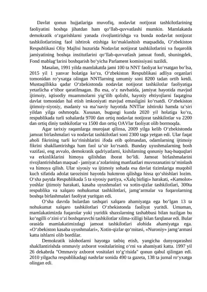 O‘ZBEKISTONDA DEMOKRATIK, FUQAROLIK JAMIYATI ASOSLARINING SHAKLLANISHI 3