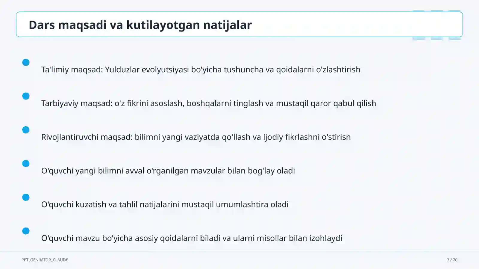 Yulduzlar evolyutsiyasi (11-sinf) 3