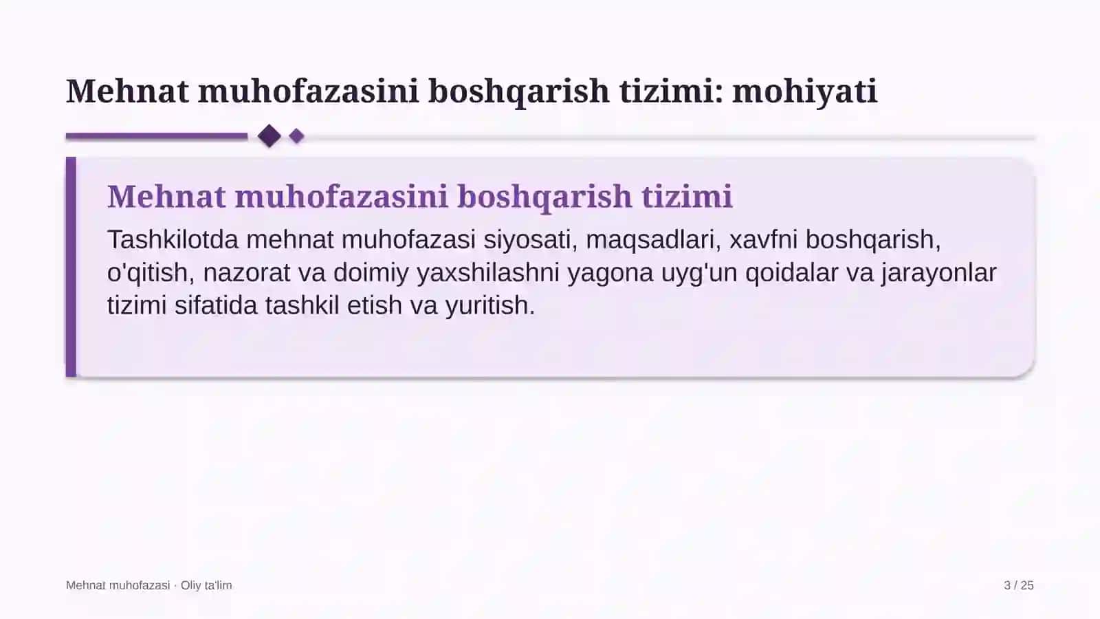 Bolalar tovarlari do'konlarida mehnat muhofazasini boshqarish tizimini joriy etish 3