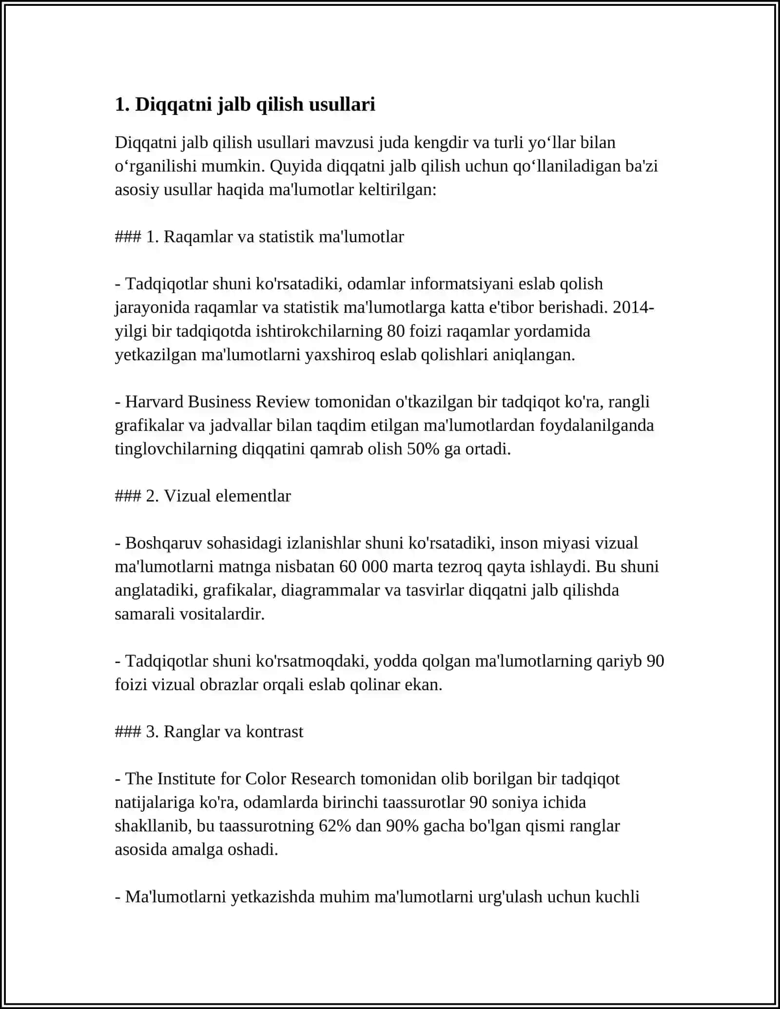 DIQQATNI RIVOJLANTIRISH METODLARI 3