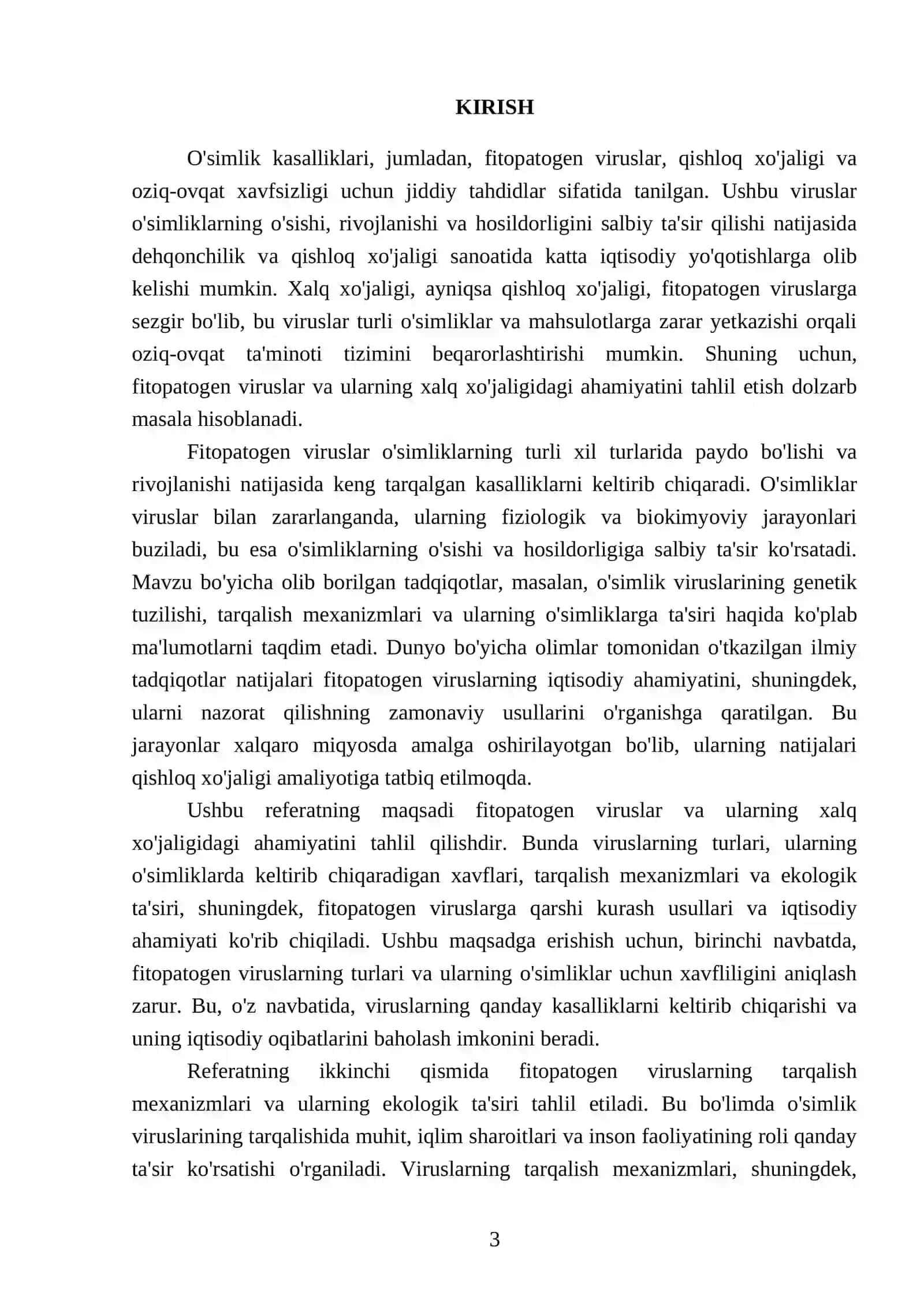 Fitopatogen viruslar va ularning xalq xo‘jaligidagi ahamiyatini tahlil etish 3