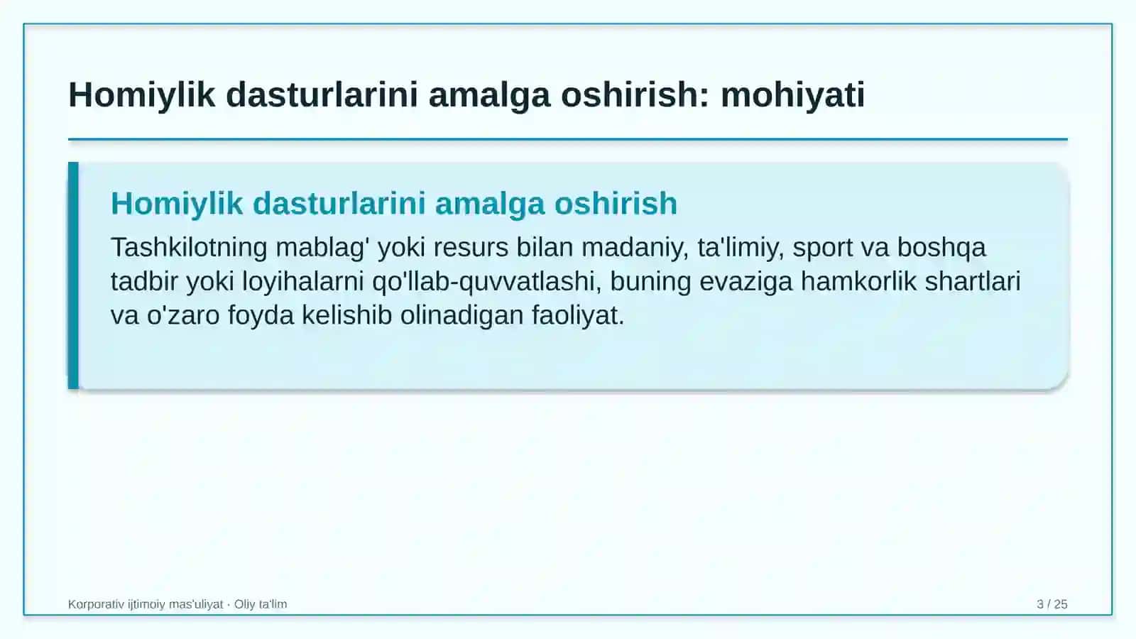 Avtomobil yuvish shoxobchalarida homiylik dasturlarini amalga oshirish 3