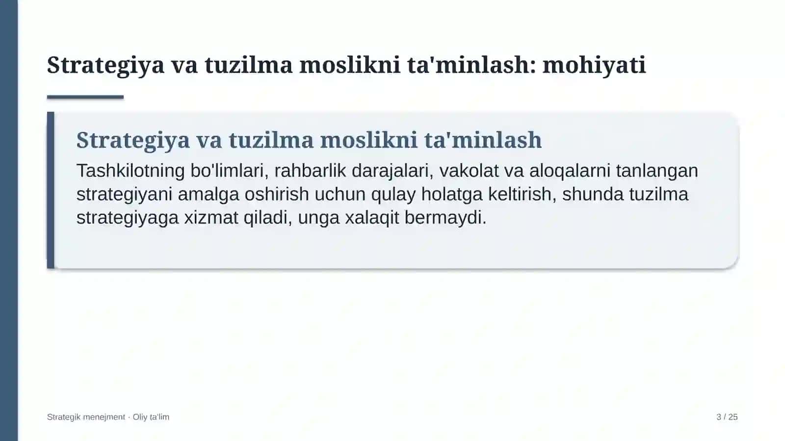 Strategik Menejment · Oliy Ta'lim 3