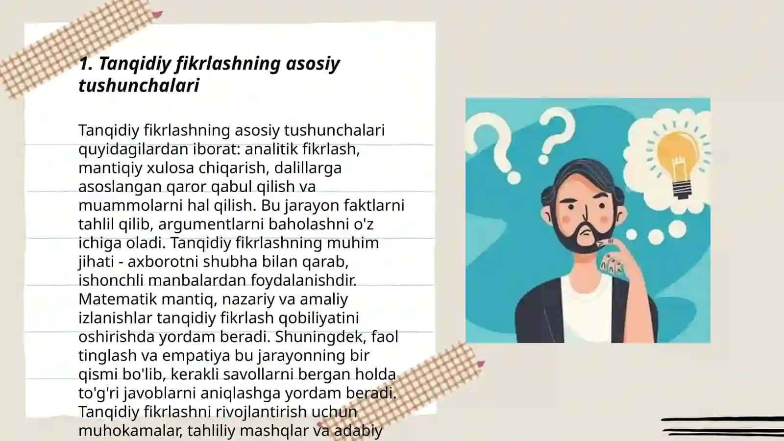 Tanqidiy fikrlash 3