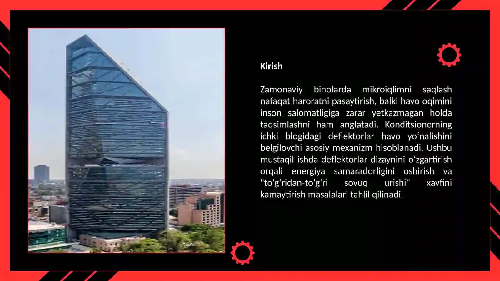 Konditsioner xavo oqimini optimallashtirish uchun deflektorni takomillashtirish. 3