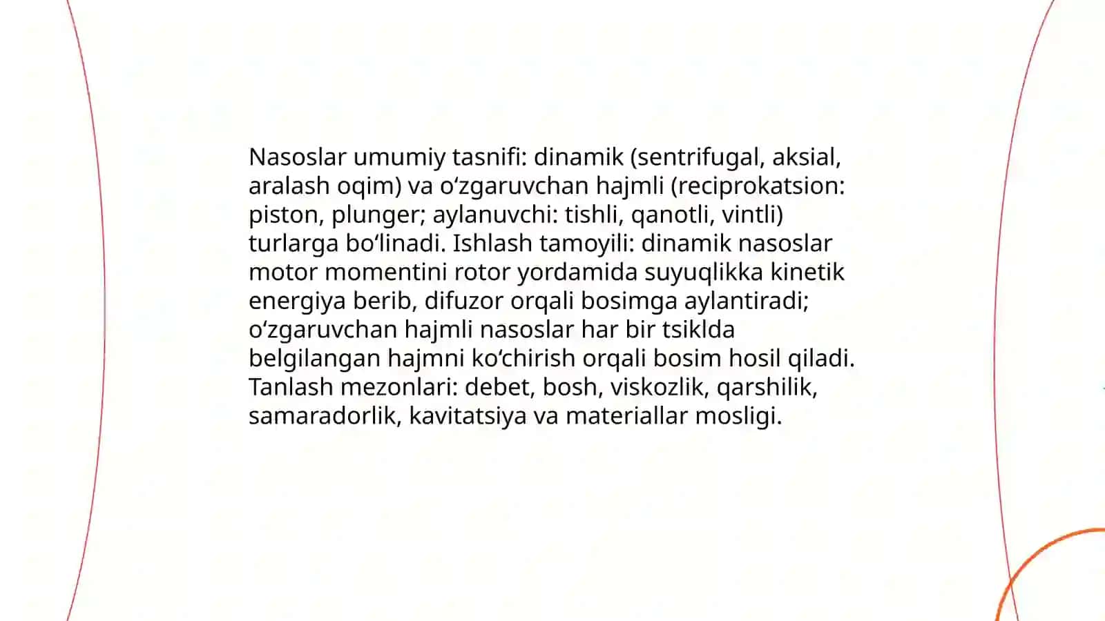 Nasoslarning texnologik jarayonlarda qo‘llanilishi 3