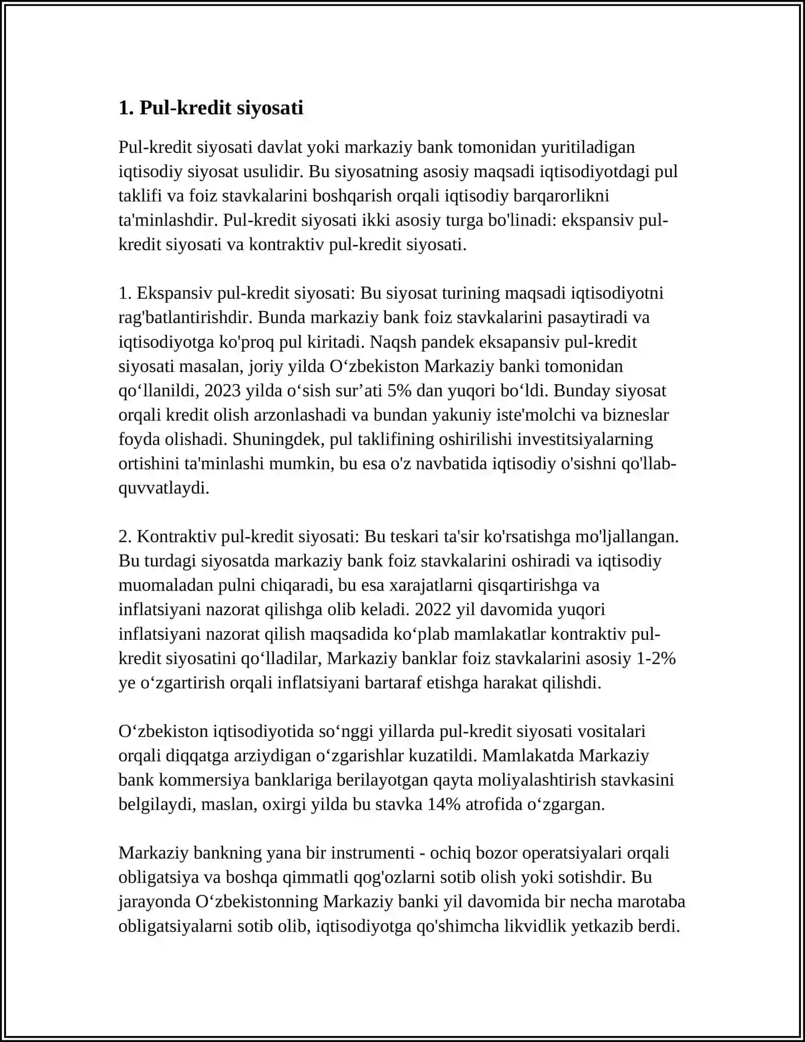 MONETAR SIYOSAT VA VALYUTA KURSI 3