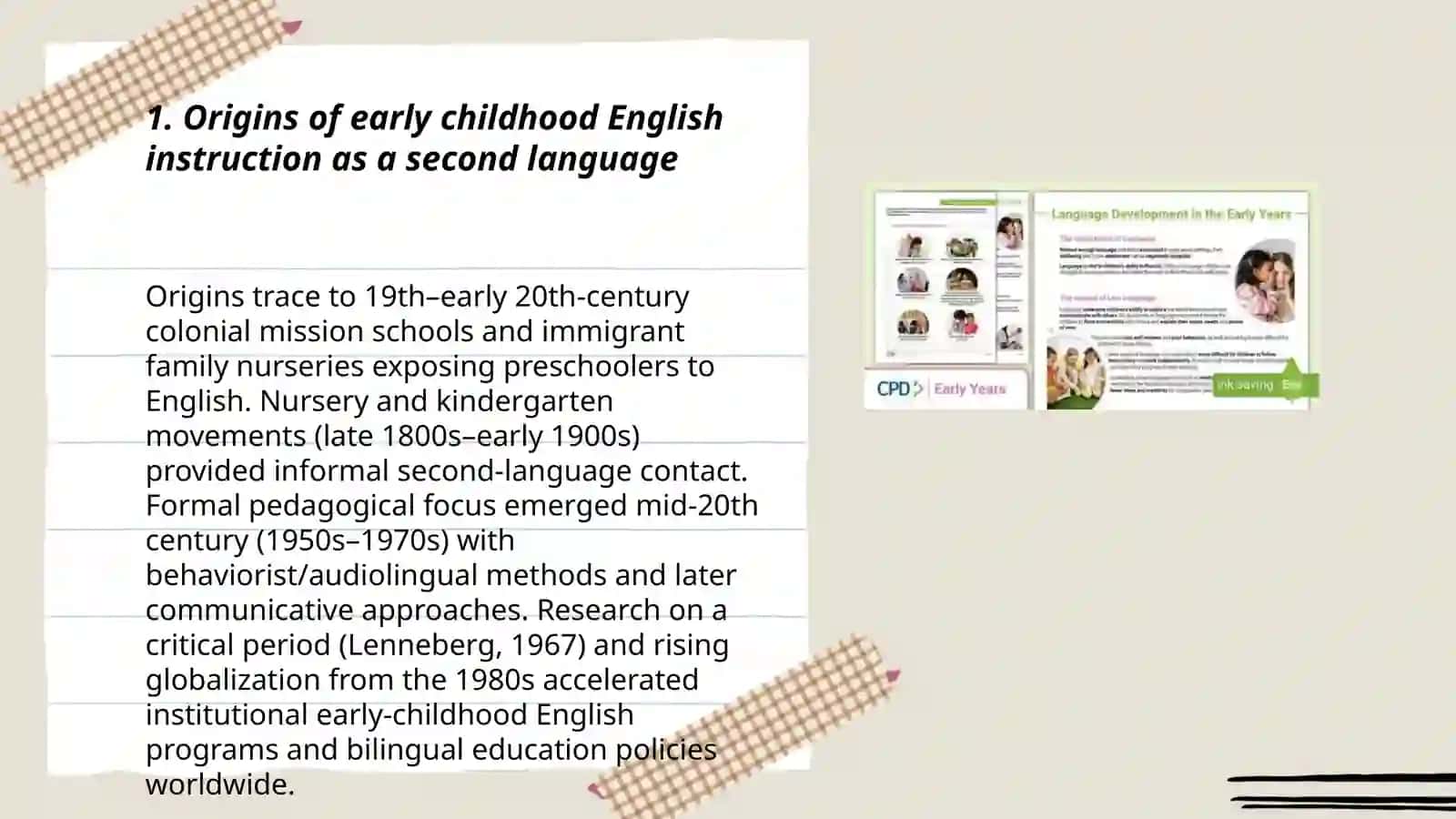 History of teaching English to preschool-age children as a second language 3