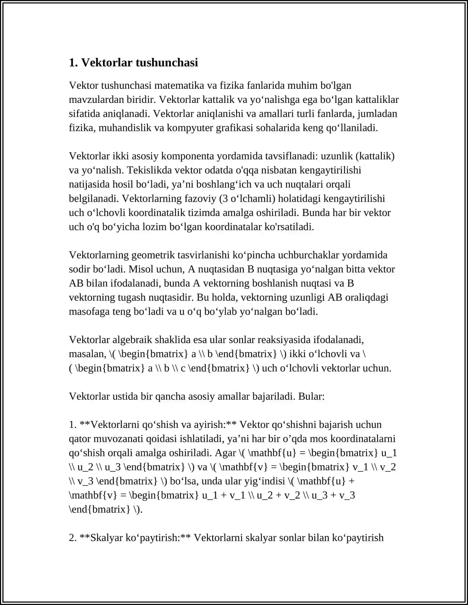 ARIFMETIK VEKTOR FAZO 3