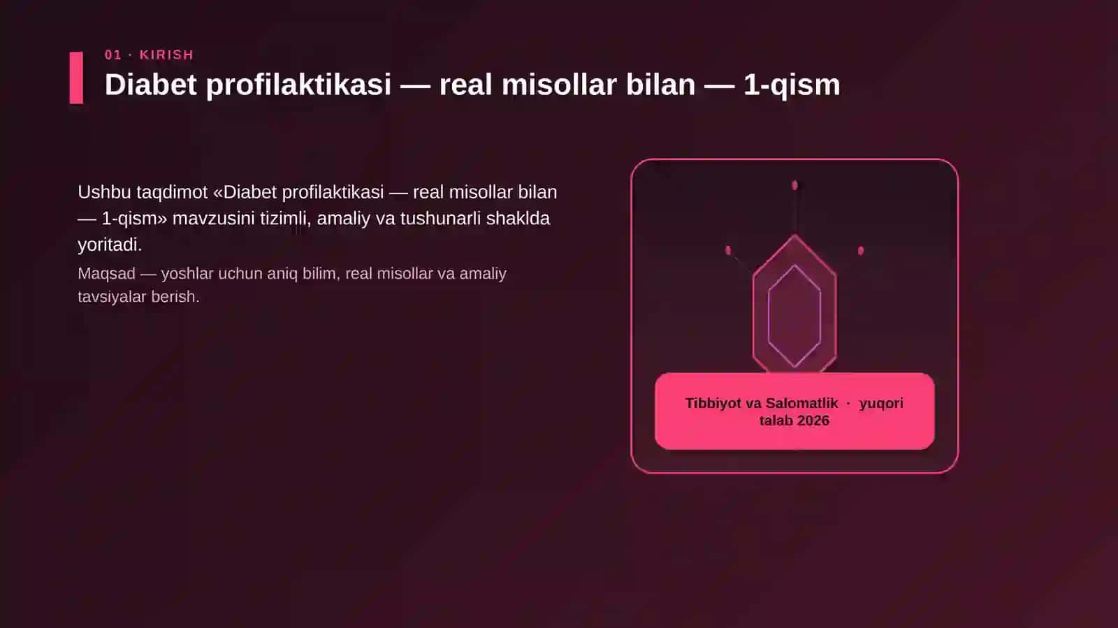 Diabet profilaktikasi — real misollar bilan — 1-qism 3