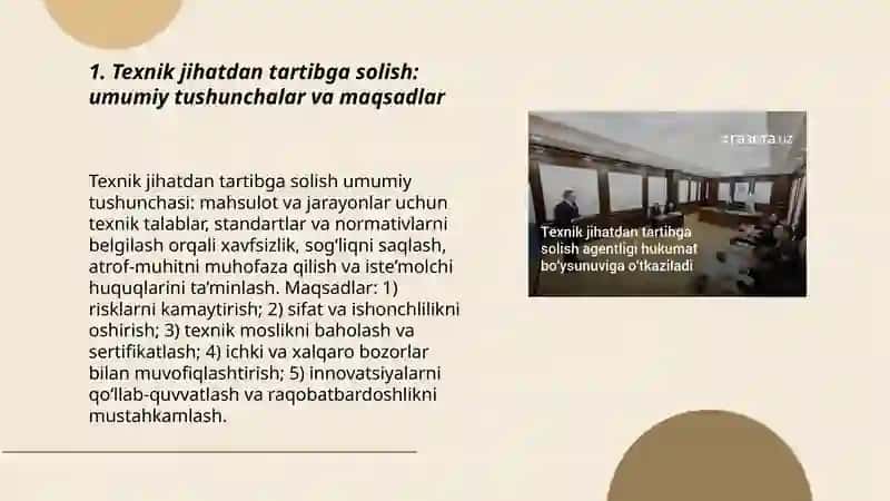 Texnik jihatdan tartibga solish: umumiy tushunchalar va maqsadlar 3