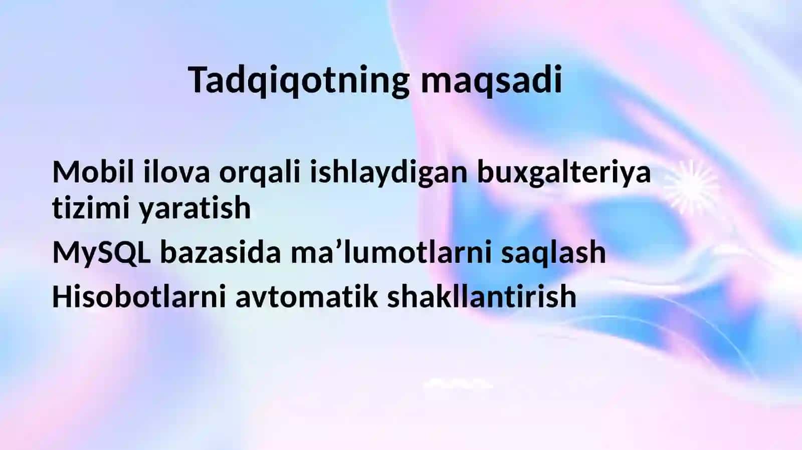 Mobililovalar orqali buxgalteriya hisobotlarini boshqarish tizimini ishlab chiqish 3