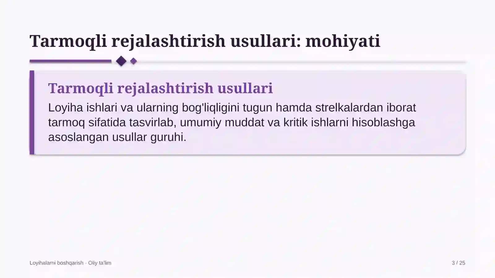 to'lov tashkilotlarida tarmoqli rejalashtirish usullari 9573 3