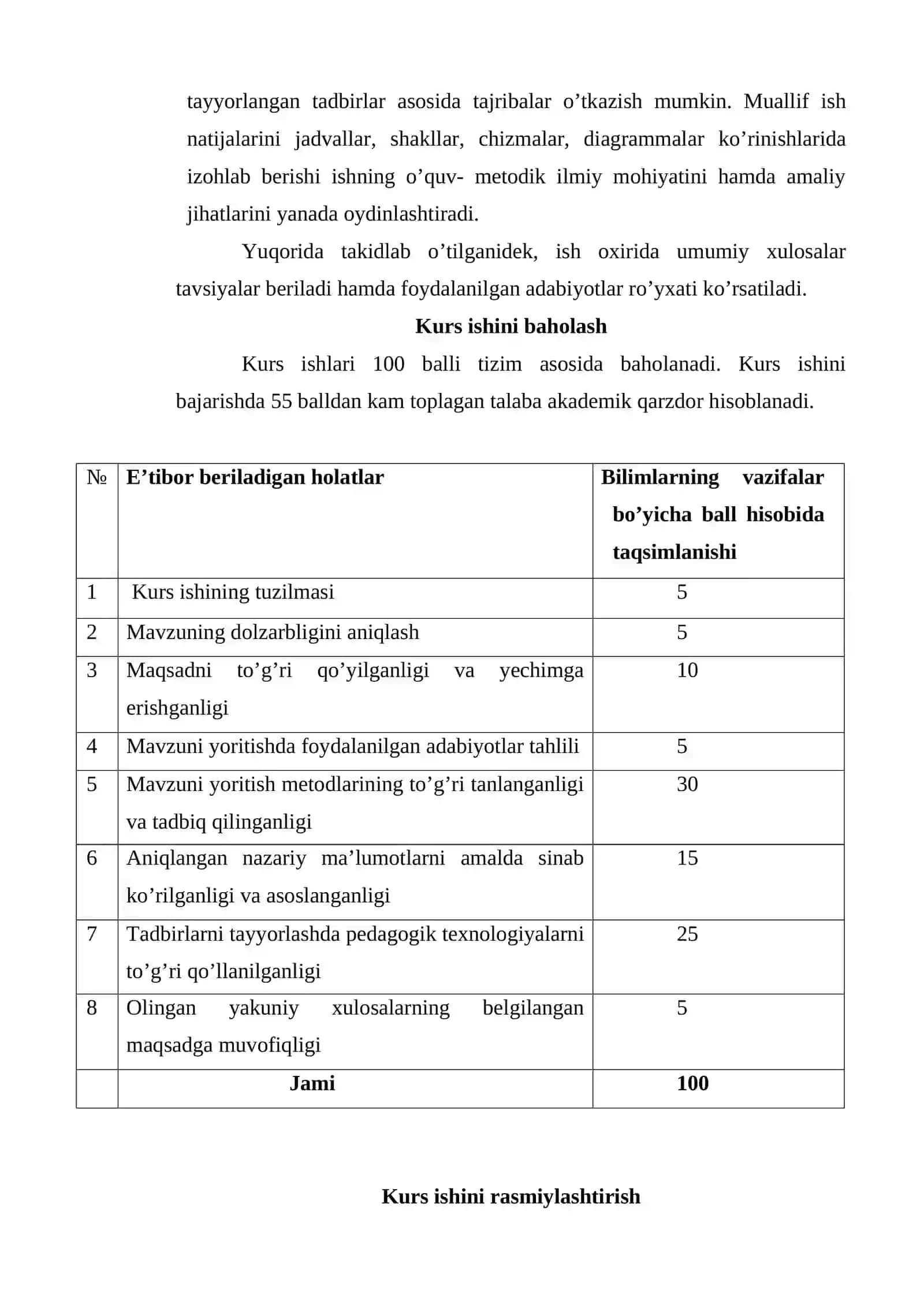 Kurs ishini bajarish yuzasidan ko’rsatmalar 3