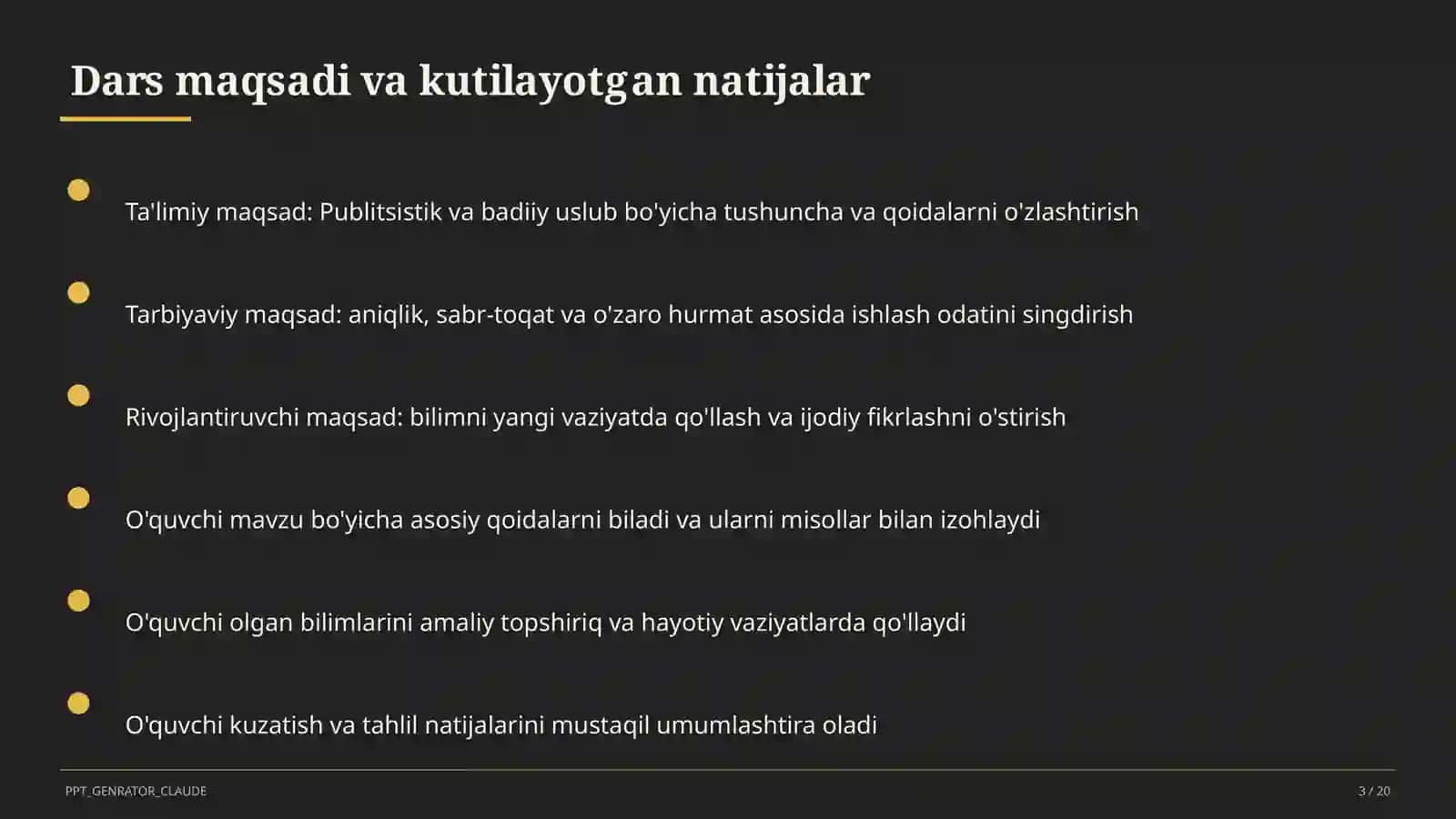 Publitsistik va badiiy uslub (10-sinf) 3