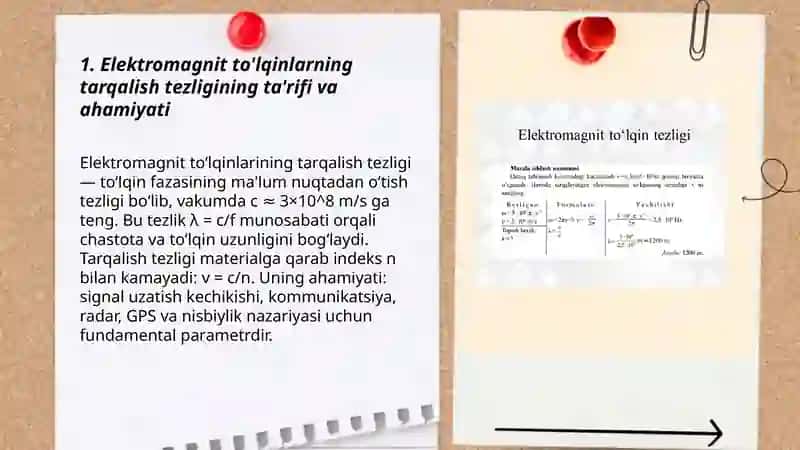 Elektromagnit tõlqinlarning tarqalish tezligi 3