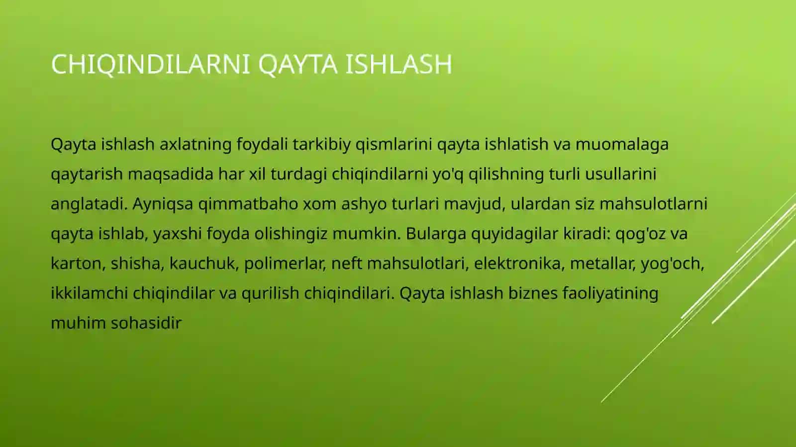 Chiqindilardan qurilish materiallarini ishlab chiqarish 3