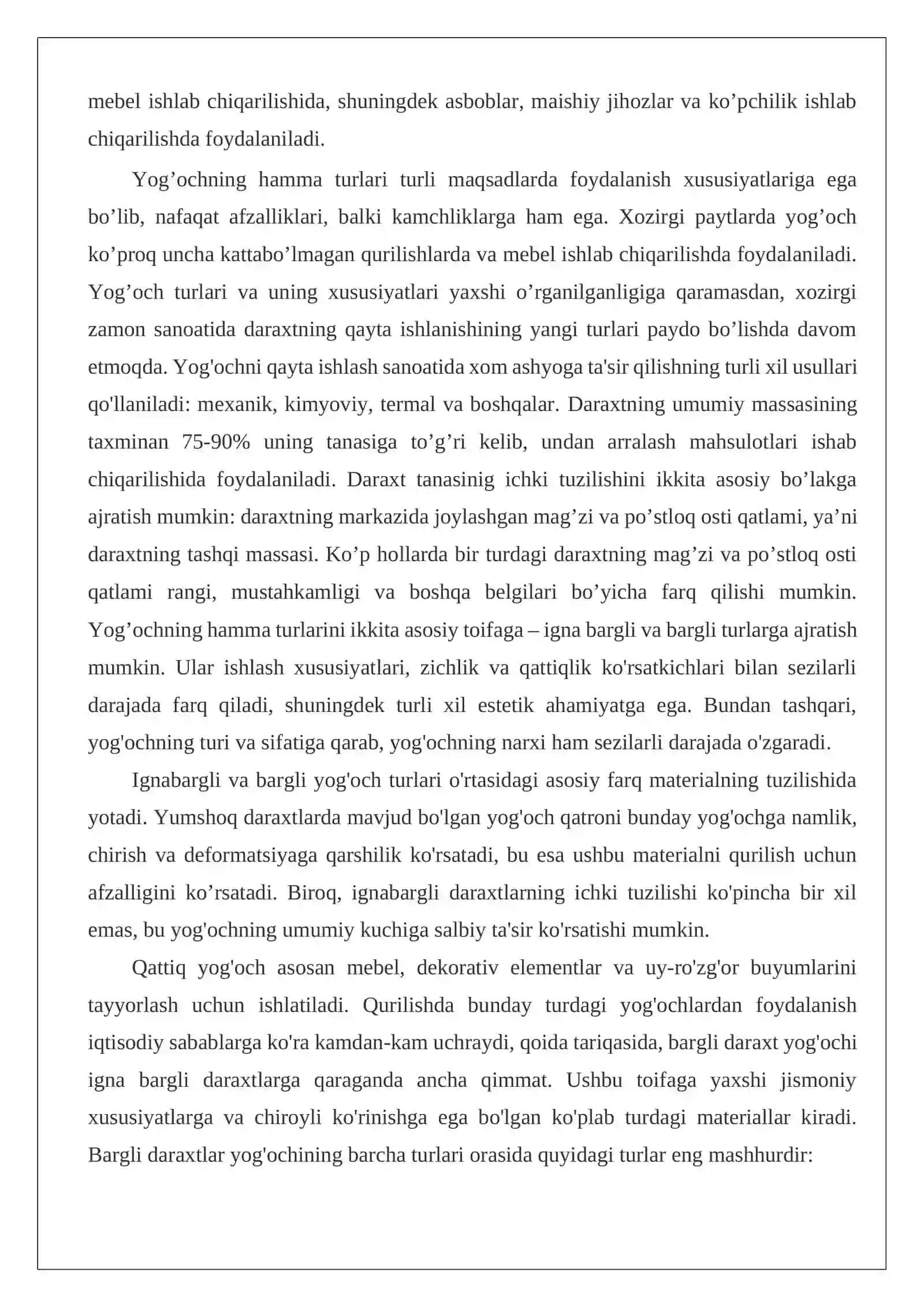 Qattiq yog’ochning texnik xususiyatlari va ularning qurilishda qo’llanilishi (GOST 2695-85) 3