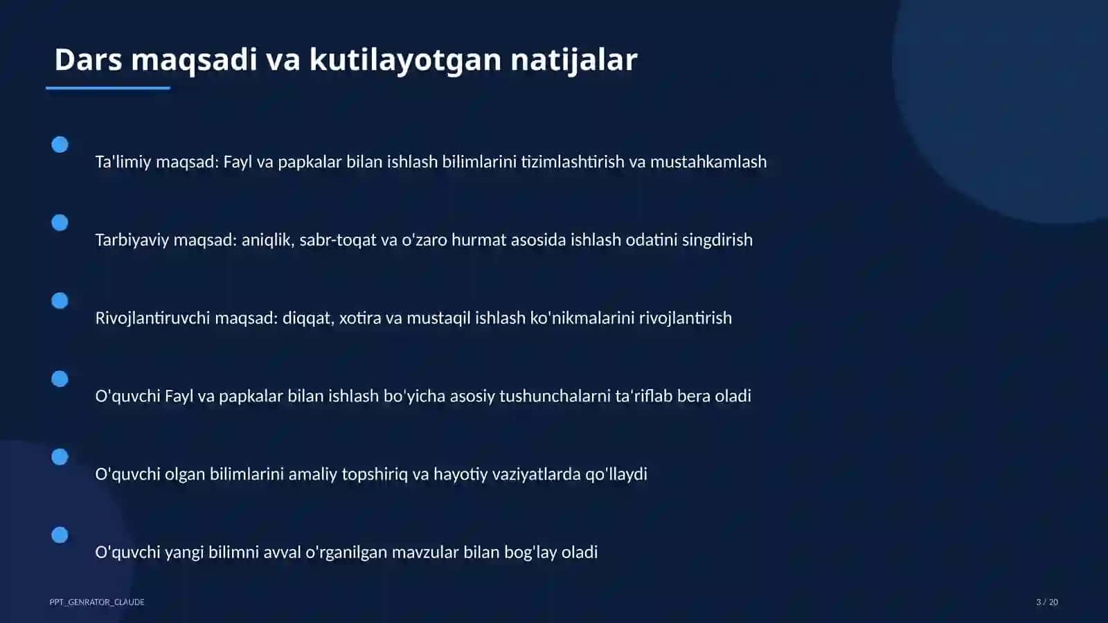 Fayl va papkalar bilan ishlash (5-sinf) 3