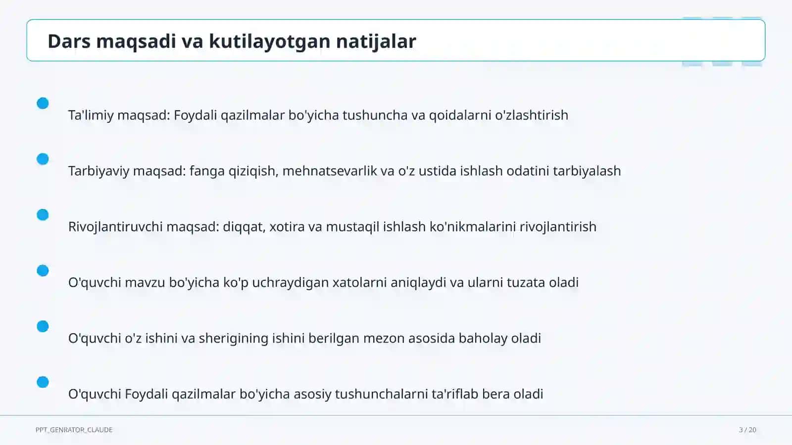 Foydali qazilmalar (3-sinf) 3