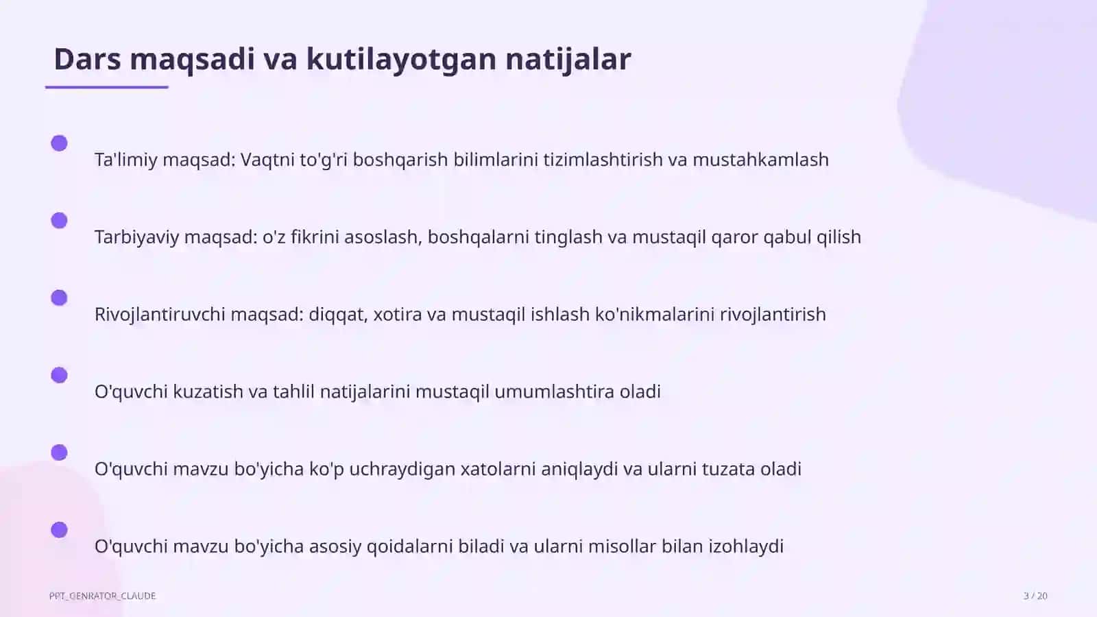 Vaqtni to'g'ri boshqarish 3